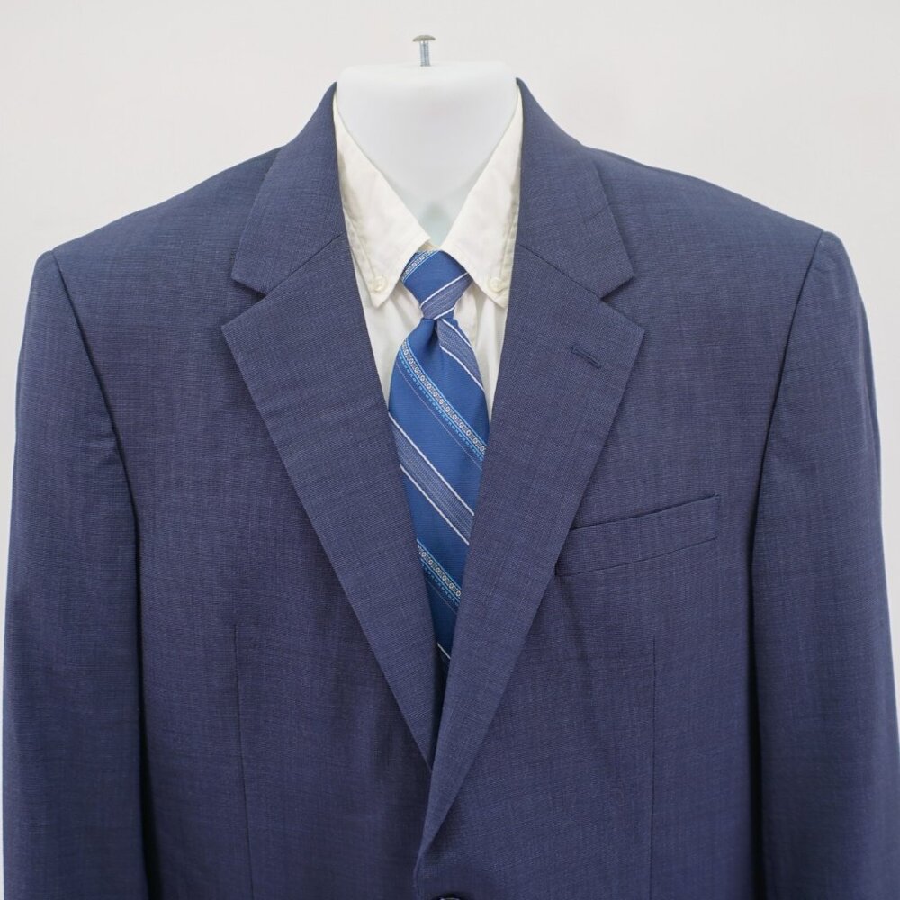 Jos A Bank Wool Blue Birdseye 2 Button Blazer 42L